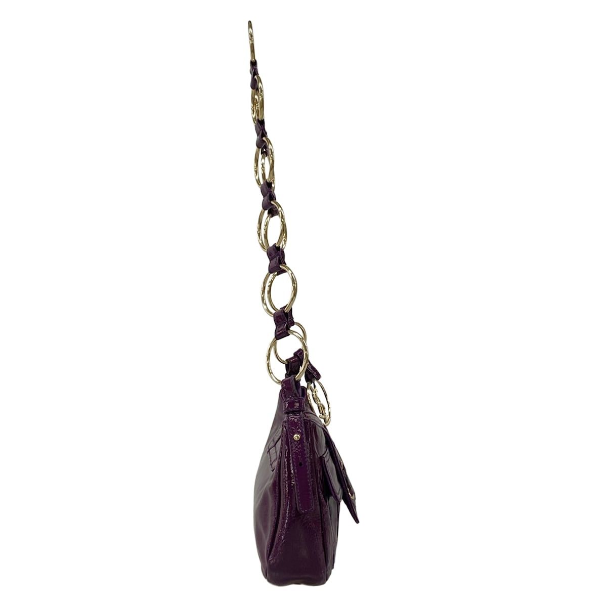 Saint Laurent Rive Gauche Shoulder Bag Purple Chain Leather — view 2