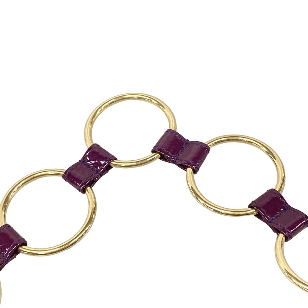 Saint Laurent Rive Gauche Shoulder Bag Purple Chain Leather — view 9