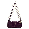 Saint Laurent Rive Gauche Shoulder Bag Purple Chain Leather