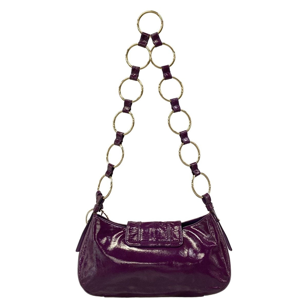 Saint Laurent Rive Gauche Shoulder Bag Purple Chain Leather — view 3