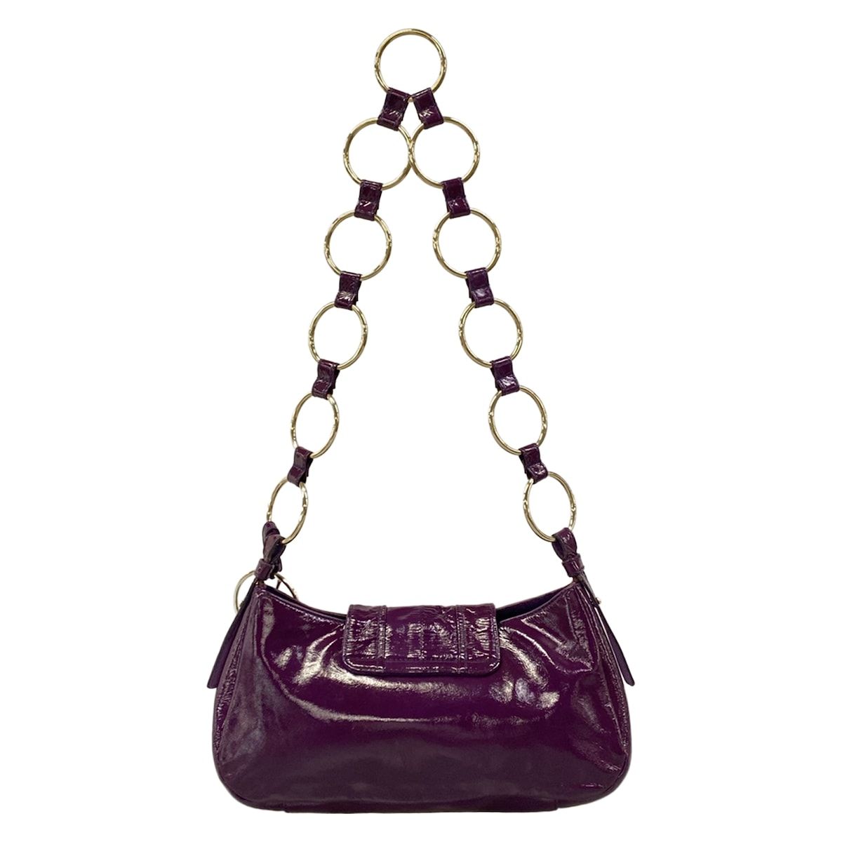 Saint Laurent Rive Gauche Shoulder Bag Purple Chain Leather — view 3