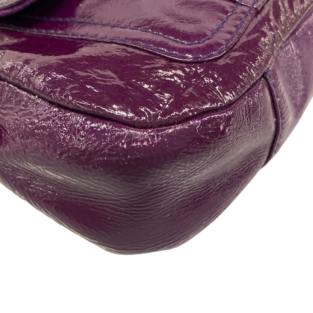 Saint Laurent Rive Gauche Shoulder Bag Purple Chain Leather — view 6