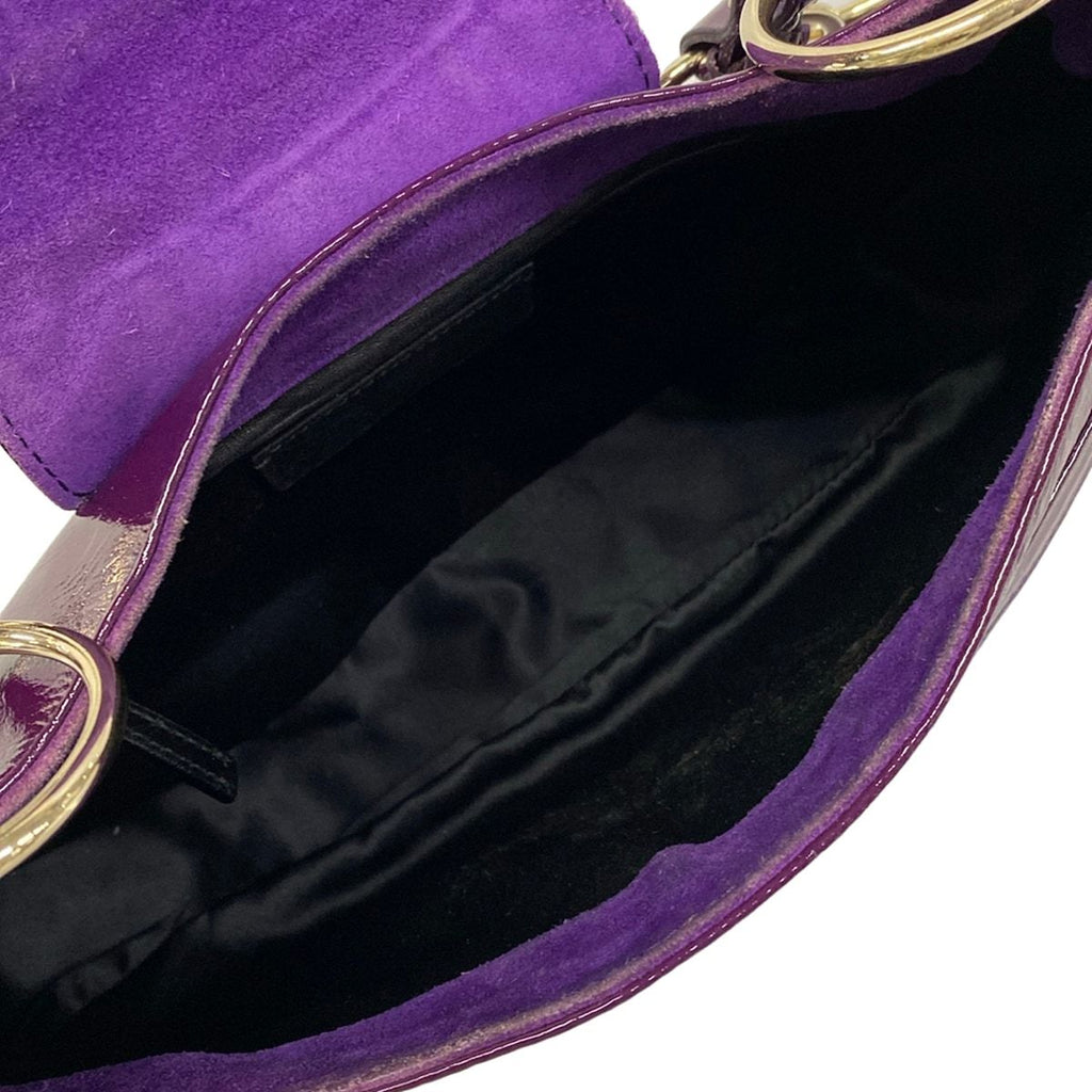 Saint Laurent Rive Gauche Shoulder Bag Purple Chain Leather — view 7