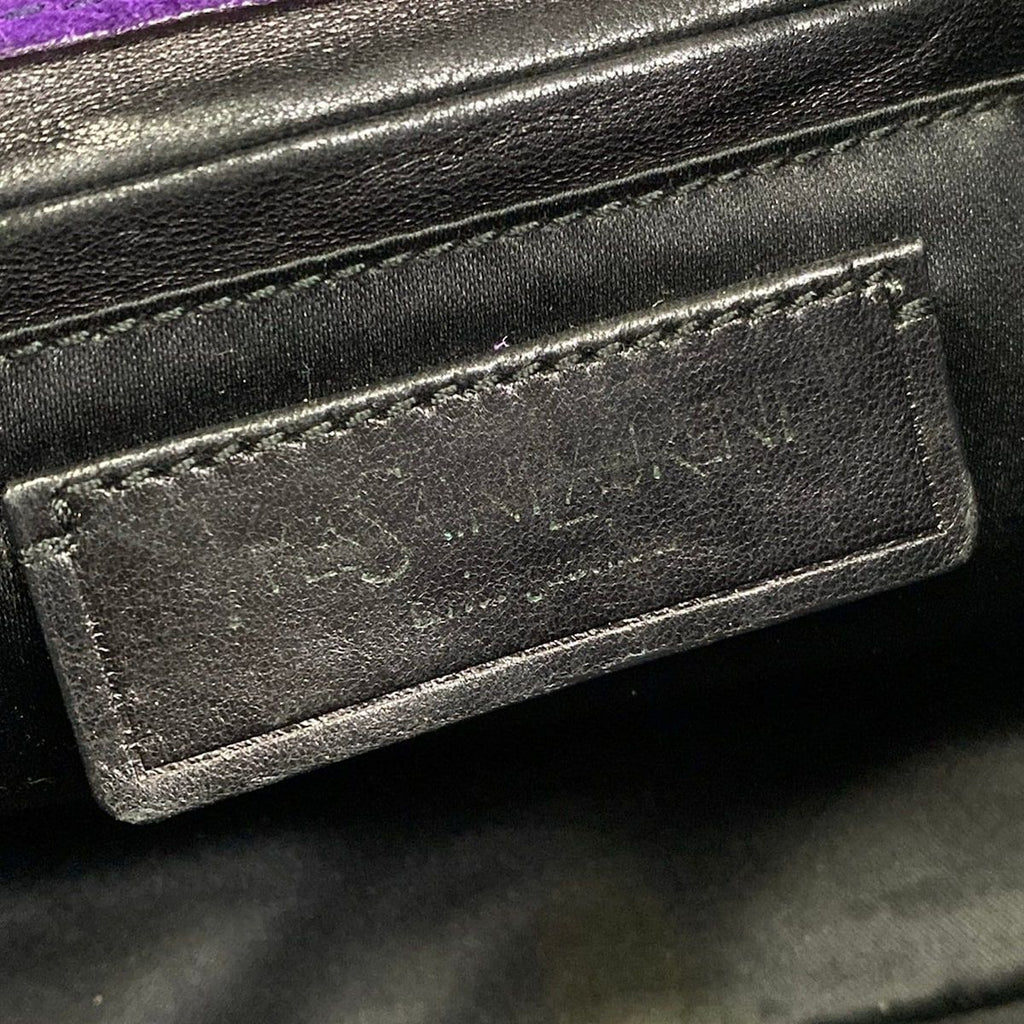 Saint Laurent Rive Gauche Shoulder Bag Purple Chain Leather — view 8