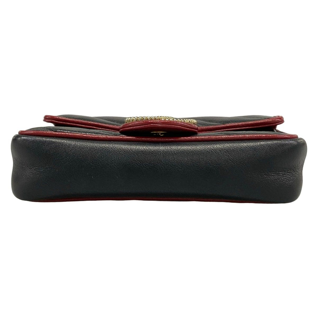 Gucci Shoulder Bag Marmont Black Red Chain Leather — view 5