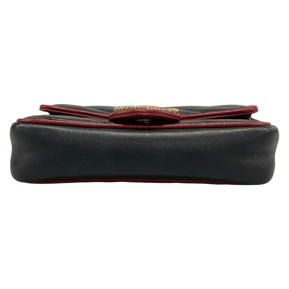 Gucci Shoulder Bag Marmont Black Red Chain Leather — view 5