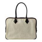 Hermes Handbag Plume 32 Ivory Dark Brown Silver — view 3