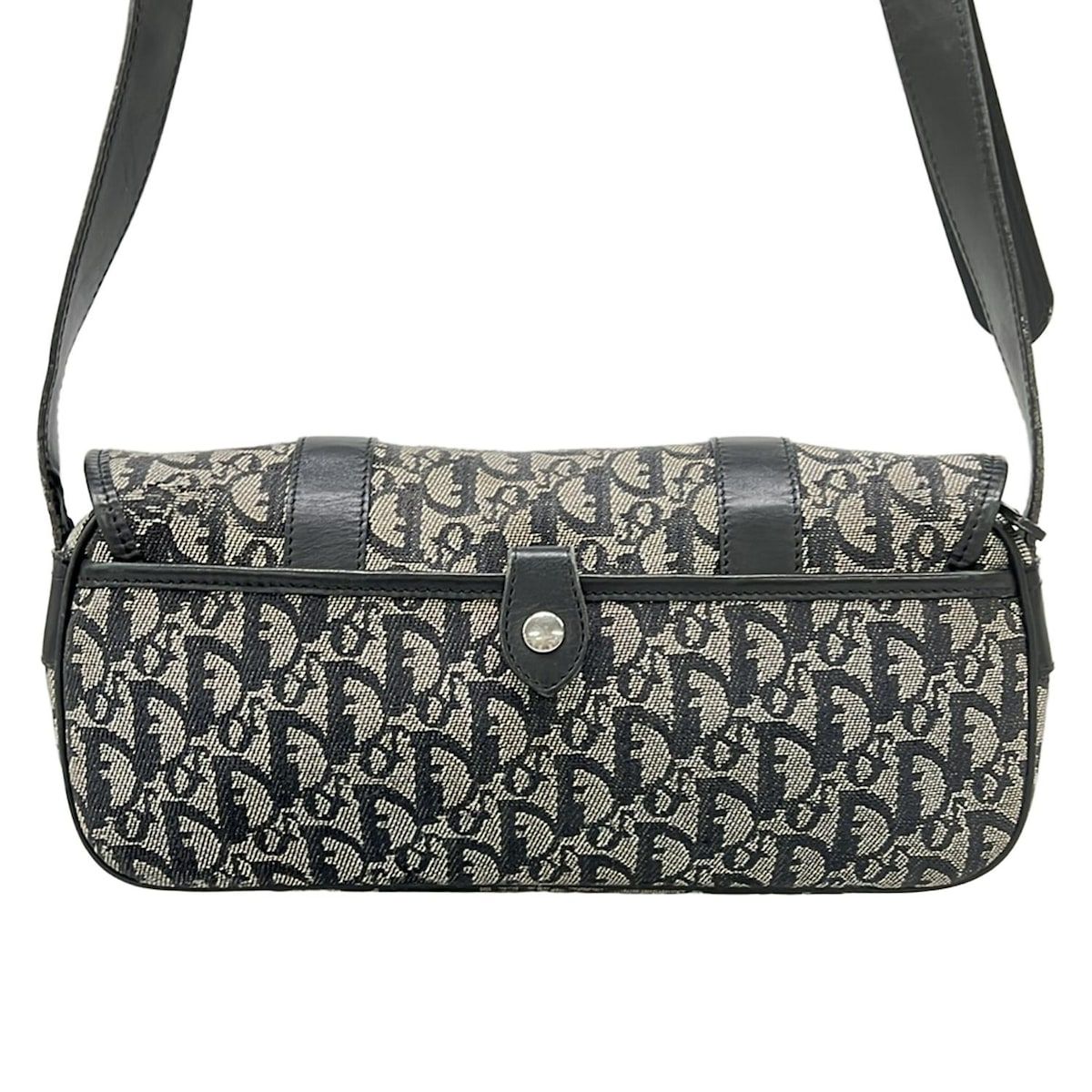 Dior Shoulder Bag Trotter Black Ivory Dark Gray Leather — view 3