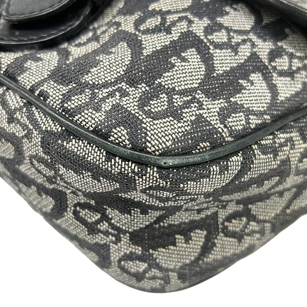 Dior Shoulder Bag Trotter Black Ivory Dark Gray Leather — view 6