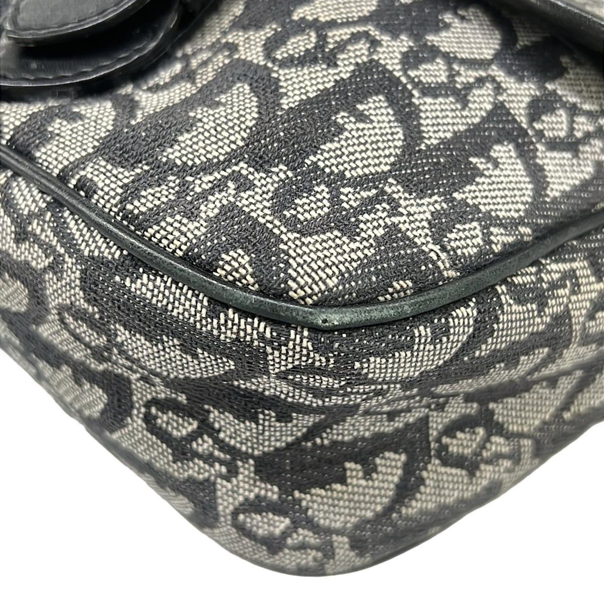 Dior Shoulder Bag Trotter Black Ivory Dark Gray Leather — view 6