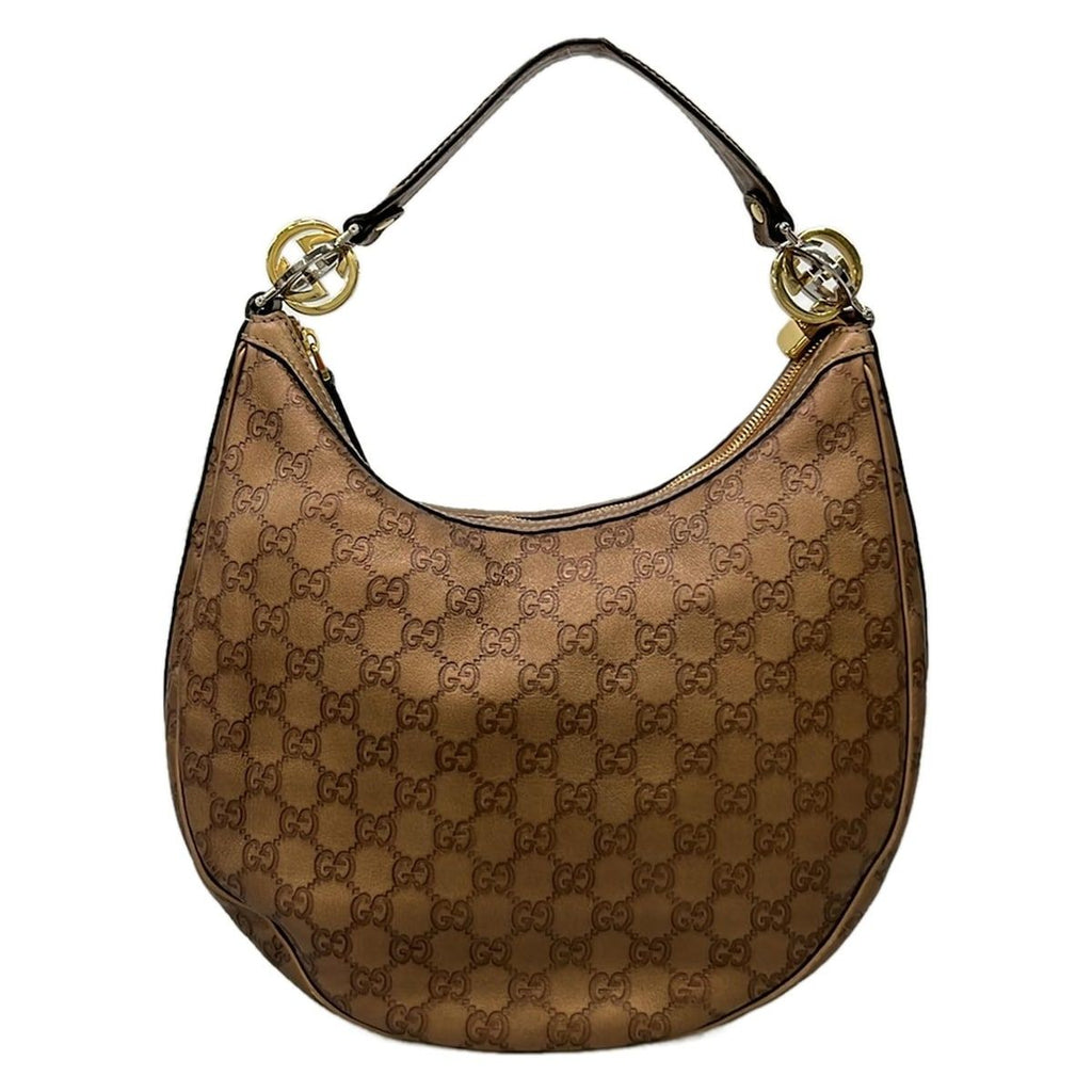Gucci Shoulder Bag GG Twinsguccissima Line Blanc Leather