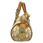 Dior Handbag Trotter Romantic Ivory Beige Brown Ribbon Leather — view 2