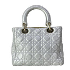 Dior Handbag Lady Bag Silver Leather — view 3