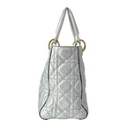 Dior Handbag Lady Bag Silver Leather — view 2