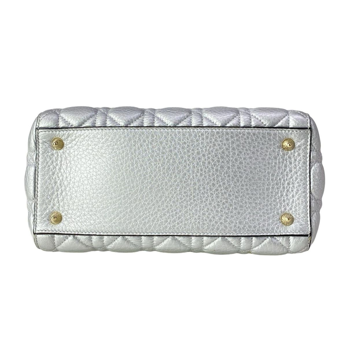 Dior Handbag Lady Bag Silver Leather — view 5