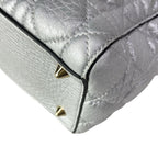 Dior Handbag Lady Bag Silver Leather — view 9