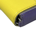Louis Vuitton Wallet Epi Pochette Felicie Yellow Light Gray Purple Leather — view 7