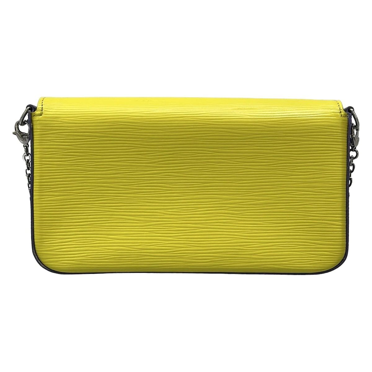 Louis Vuitton Wallet Epi Pochette Felicie Yellow Light Gray Purple Leather — view 2