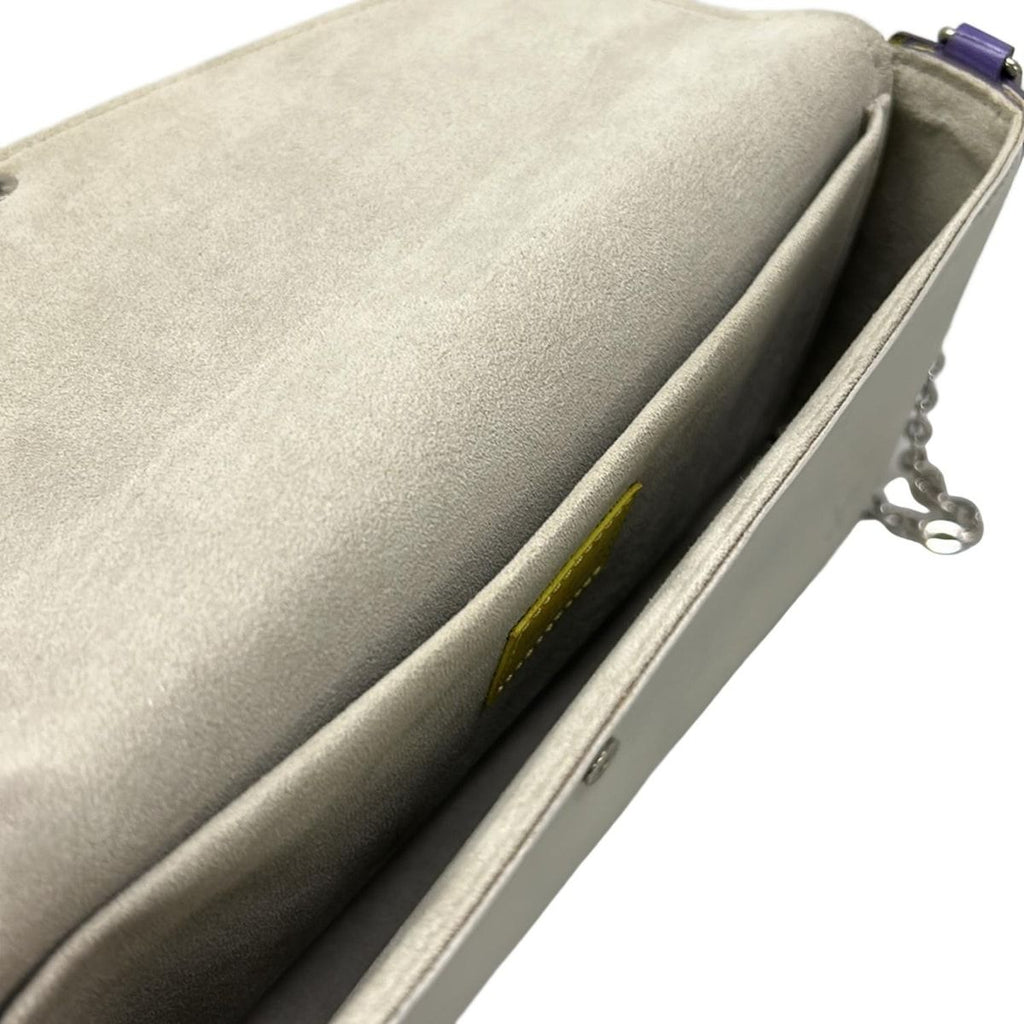 Louis Vuitton Wallet Epi Pochette Felicie Yellow Light Gray Purple Leather — view 4