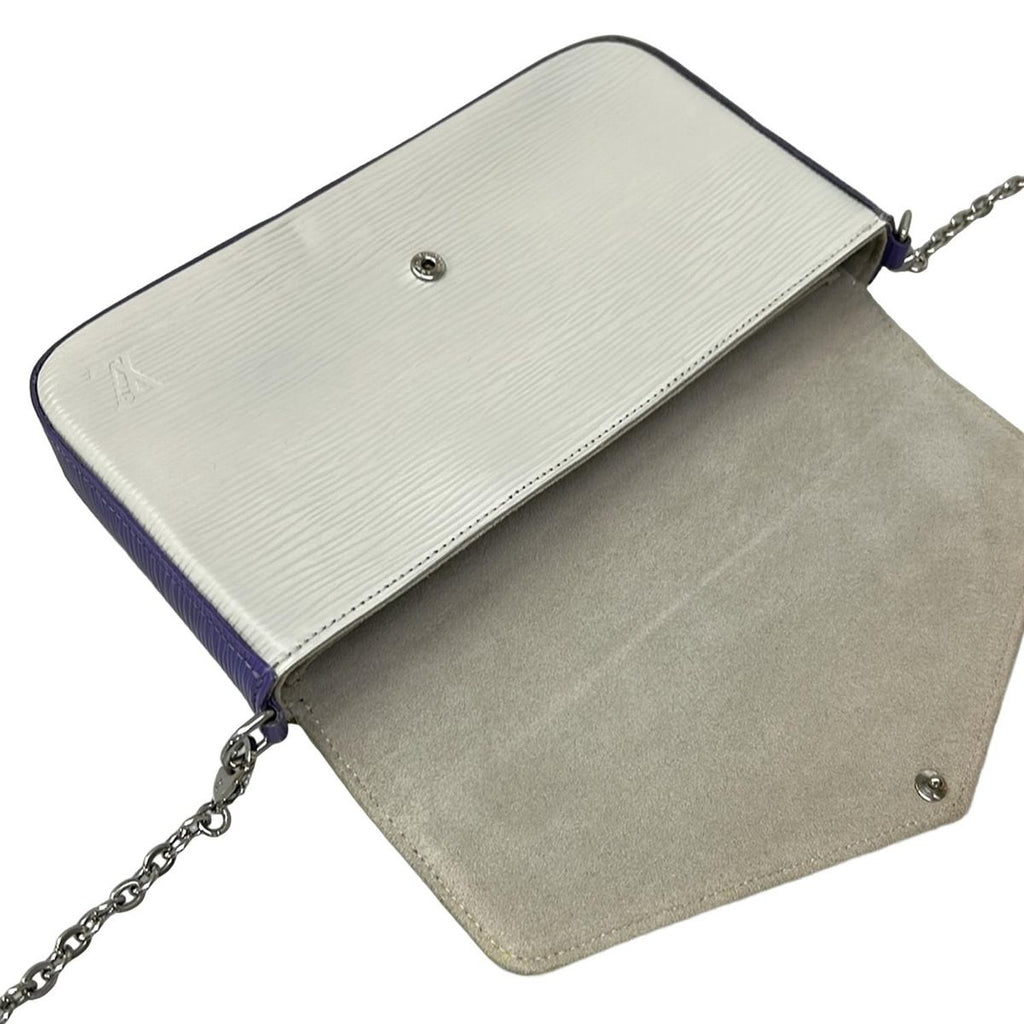 Louis Vuitton Wallet Epi Pochette Felicie Yellow Light Gray Purple Leather — view 3