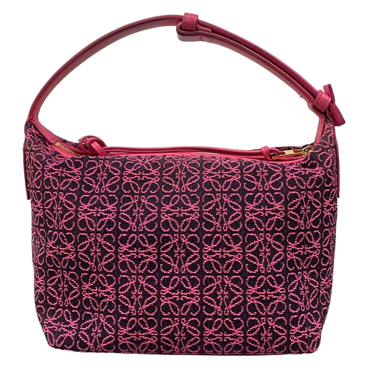 Loewe Handbag Cubby Bag Small Pink Black Anagram Leather — view 3