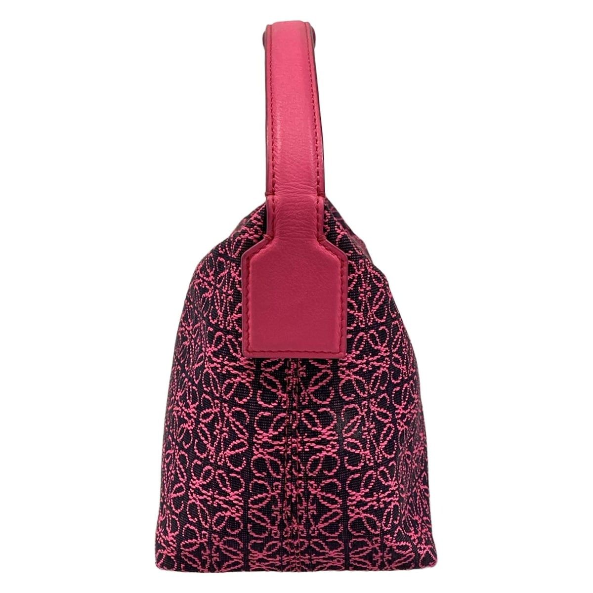 Loewe Handbag Cubby Bag Small Pink Black Anagram Leather — view 4