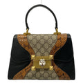 Gucci Handbag GG Plus Supreme Ojiride Black Brown Multi Leather