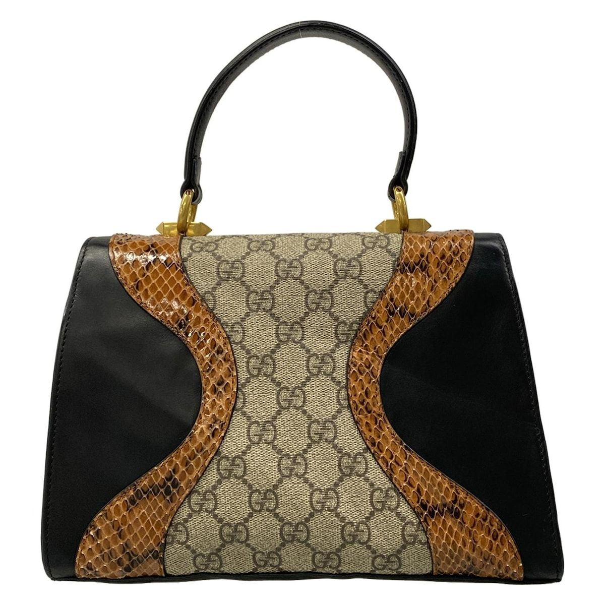 Gucci Handbag GG Plus Supreme Ojiride Black Brown Multi Leather — view 3