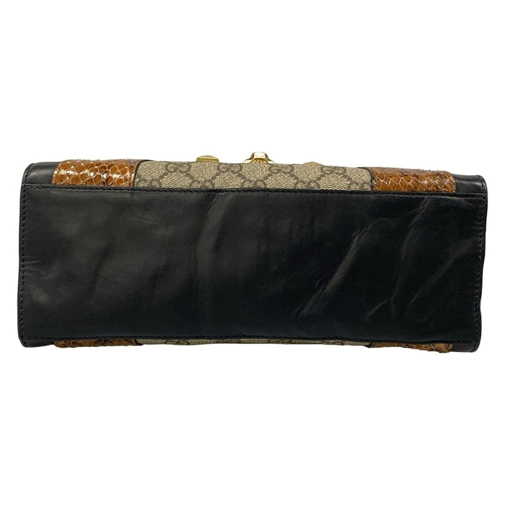 Gucci Handbag GG Plus Supreme Ojiride Black Brown Multi Leather — view 5