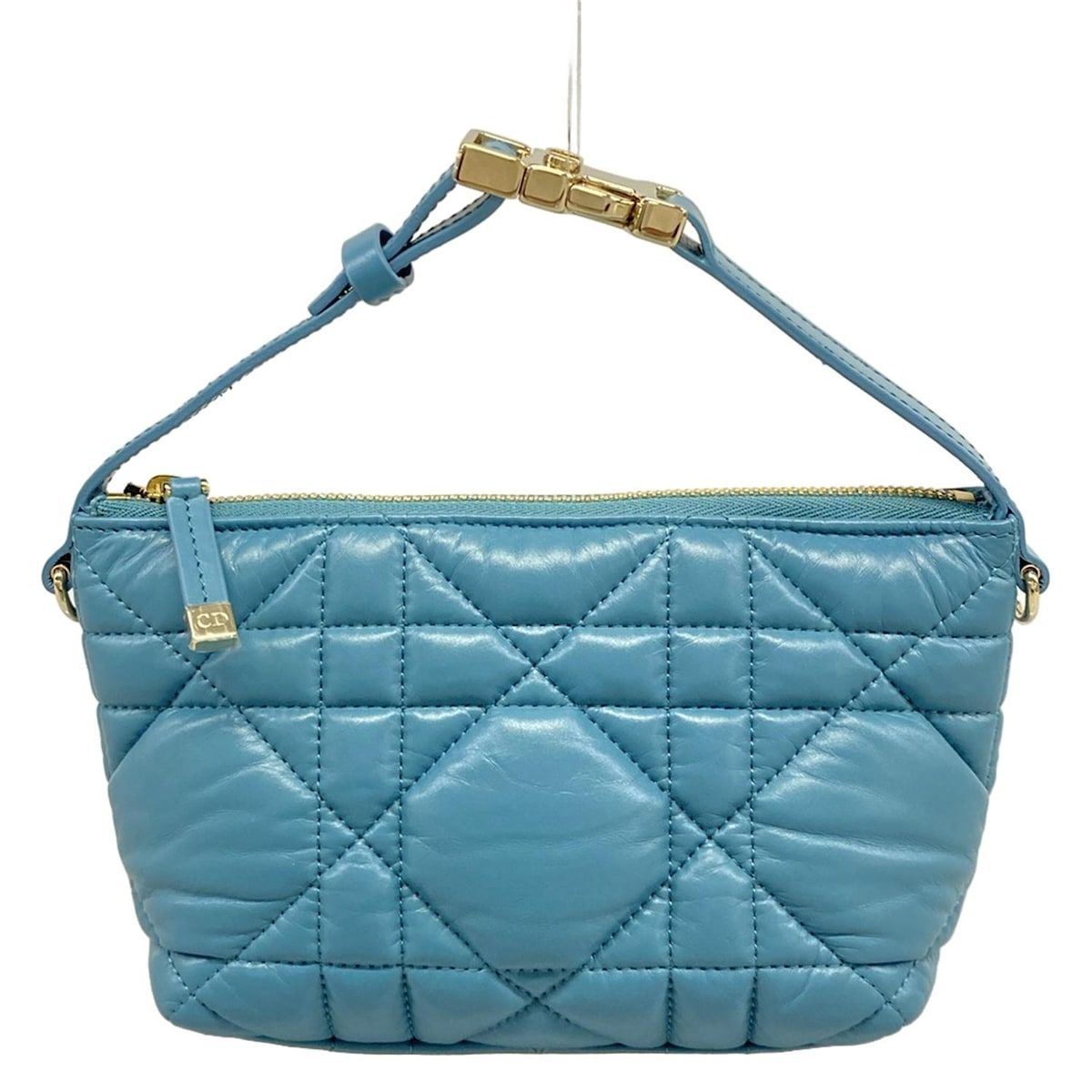Dior Cannage Nomad Pouch Navy Mini Bag Leather