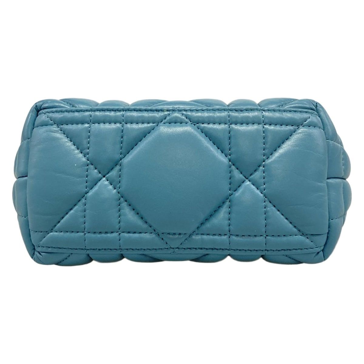 Dior Cannage Nomad Pouch Navy Mini Bag Leather — view 5