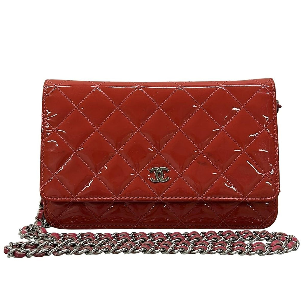 Chanel Wallet Quilted Pink Chain Silver Leather Shoulder