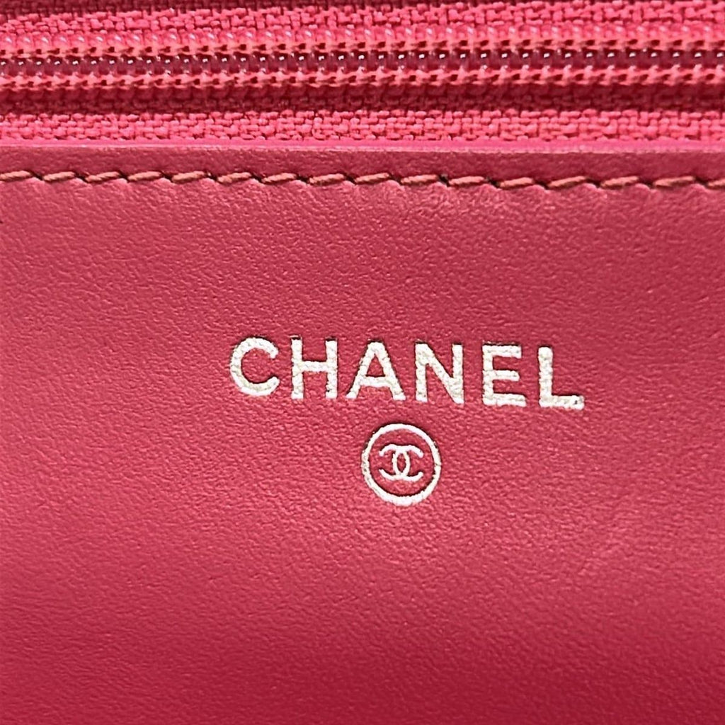 Chanel Wallet Quilted Pink Chain Silver Leather Shoulder — view 6