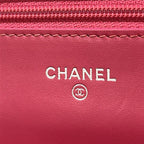 Chanel Wallet Quilted Pink Chain Silver Leather Shoulder — view 6
