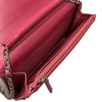 Chanel Wallet Quilted Pink Chain Silver Leather Shoulder — view 4