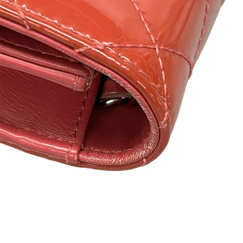 Chanel Wallet Quilted Pink Chain Silver Leather Shoulder — view 7