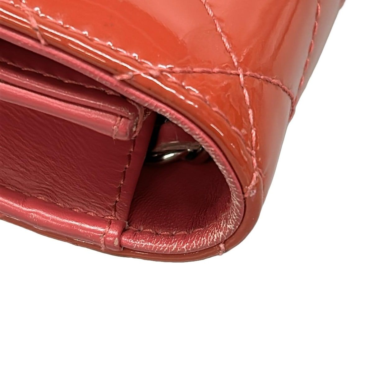Chanel Wallet Quilted Pink Chain Silver Leather Shoulder — view 7