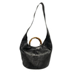 Gucci Shoulder Bag Bamboo Black 2-Way