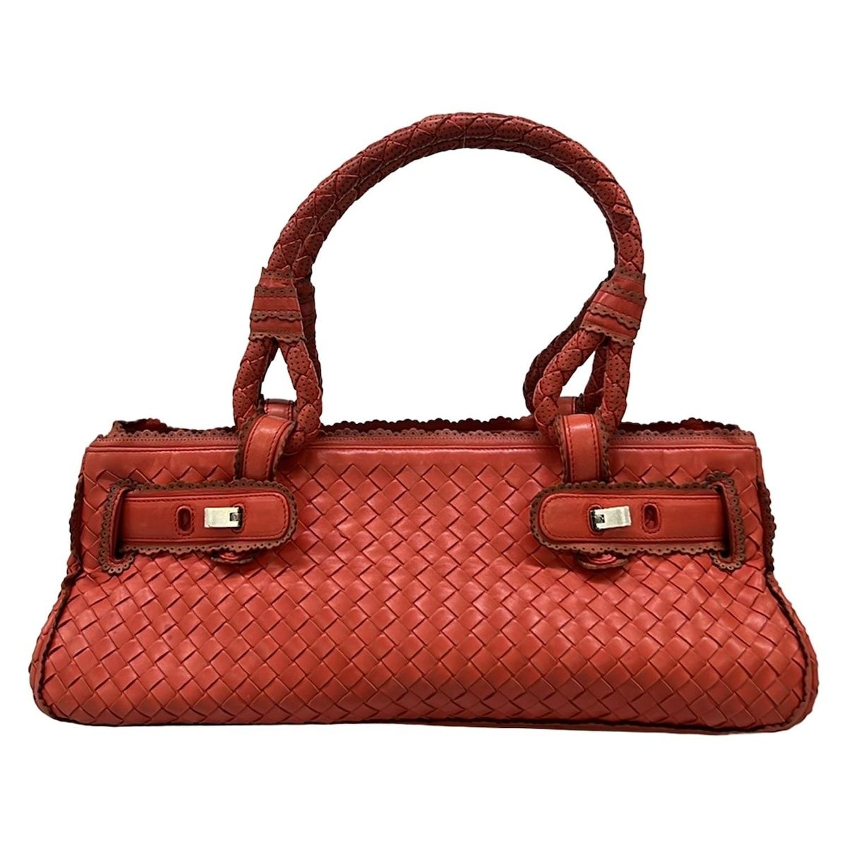 Bottega Veneta Tote Intrecha to Red Leather