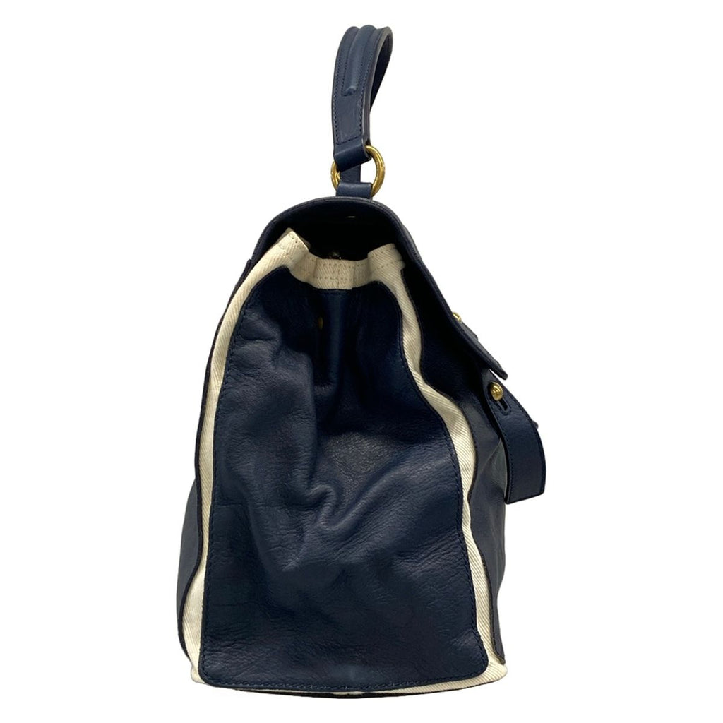 Saint Laurent Handbag Muse to Dark Navy Ivory Leather — view 2