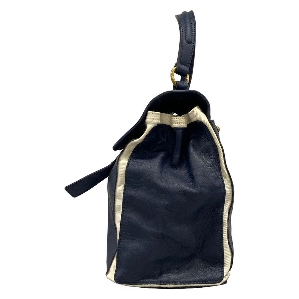 Saint Laurent Handbag Muse to Dark Navy Ivory Leather — view 4