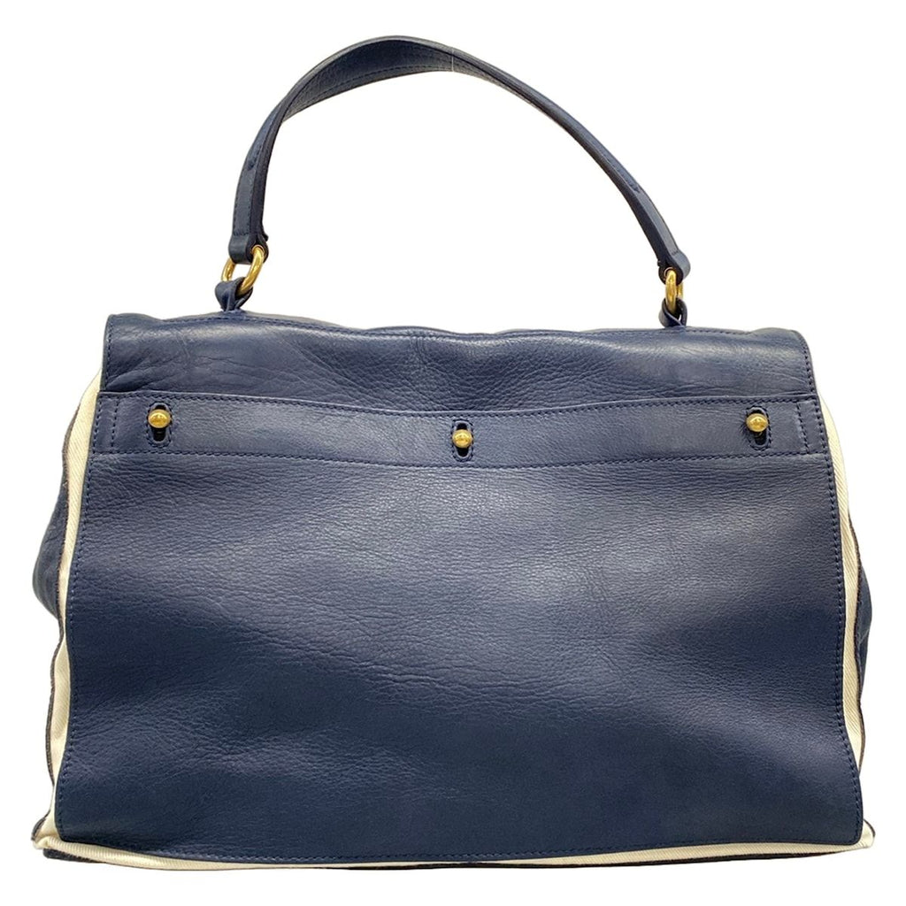 Saint Laurent Handbag Muse to Dark Navy Ivory Leather — view 3