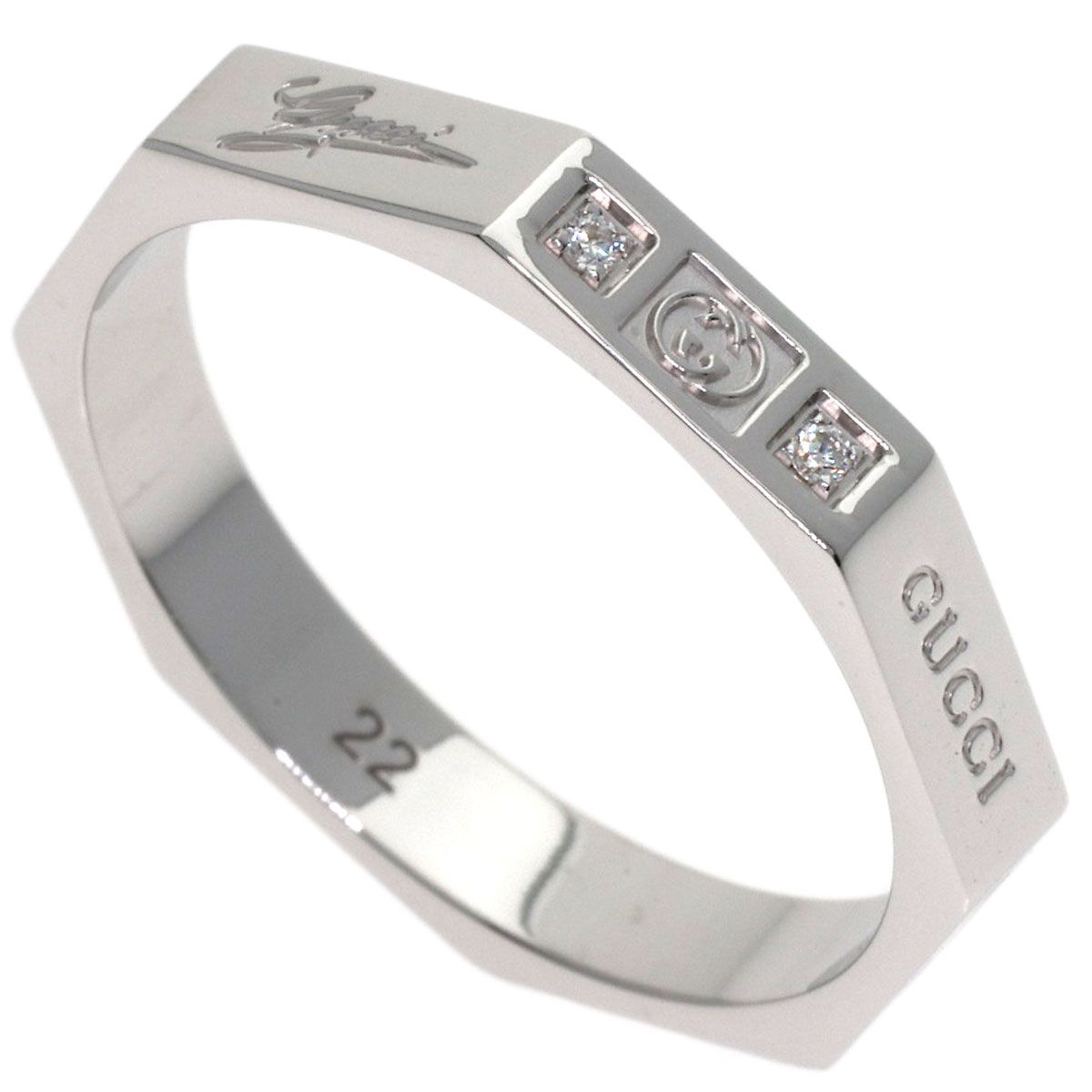 Gucci Octagonal Diamond Ring 18k White Gold