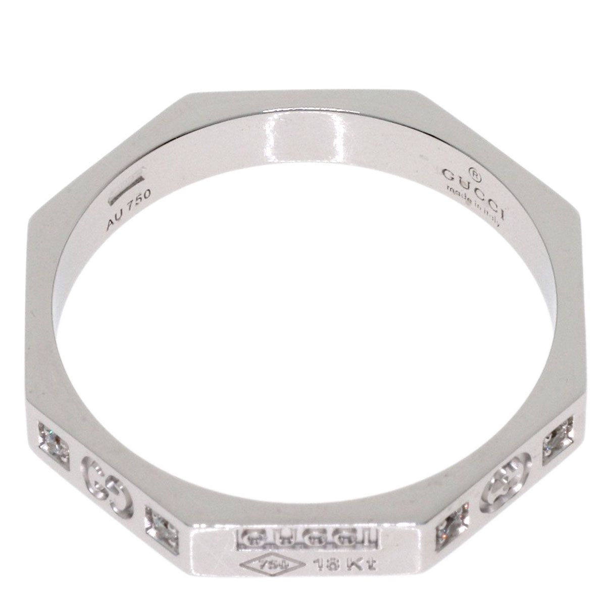 Gucci Octagonal Diamond Ring 18k White Gold — view 4