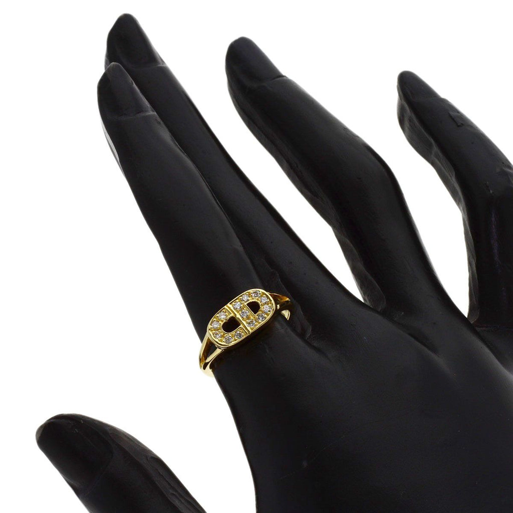 Dior Logo Diamond Ring 18k Yellow Gold — view 6