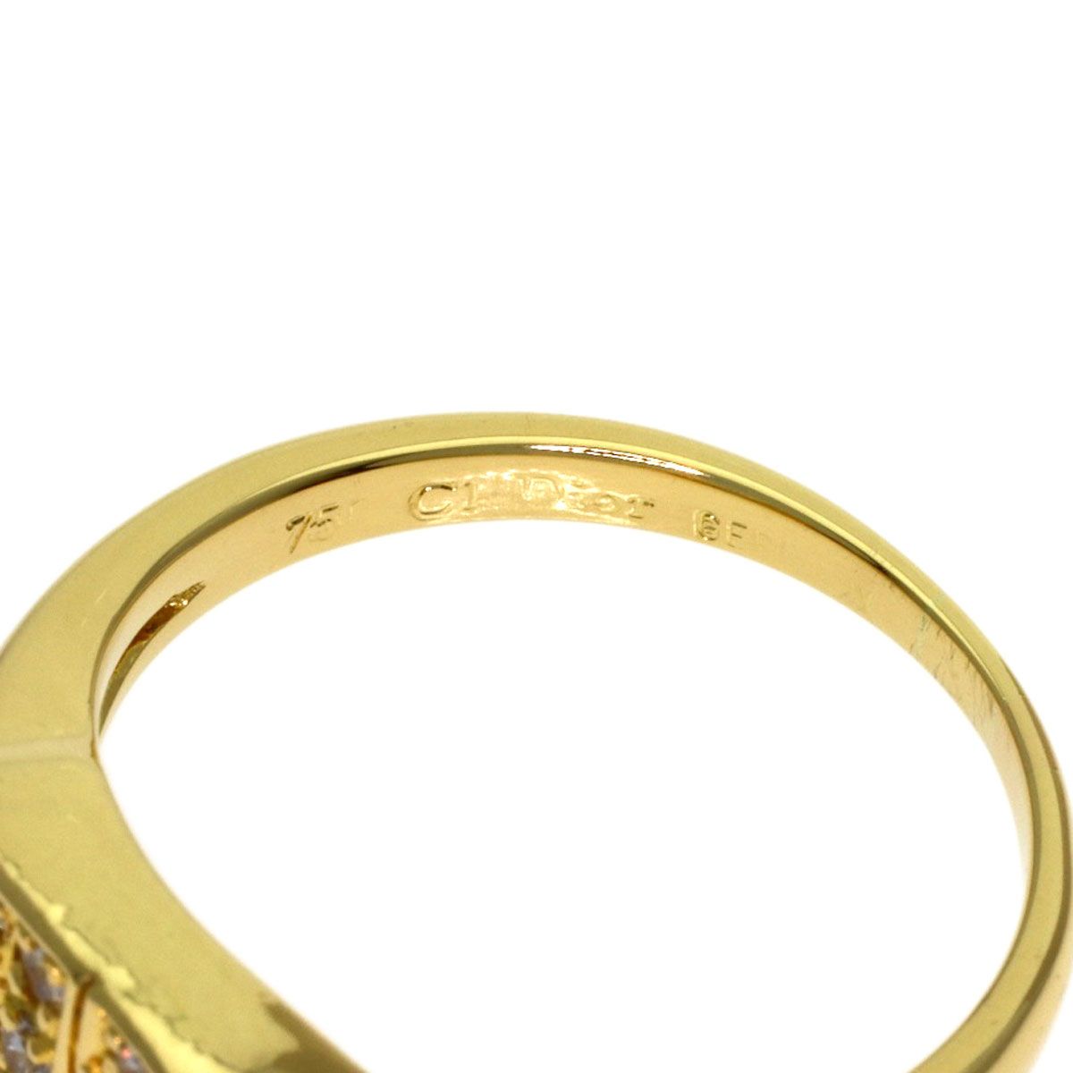 Dior Logo Diamond Ring 18k Yellow Gold — view 5