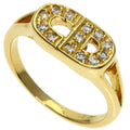 Dior Logo Diamond Ring 18k Yellow Gold