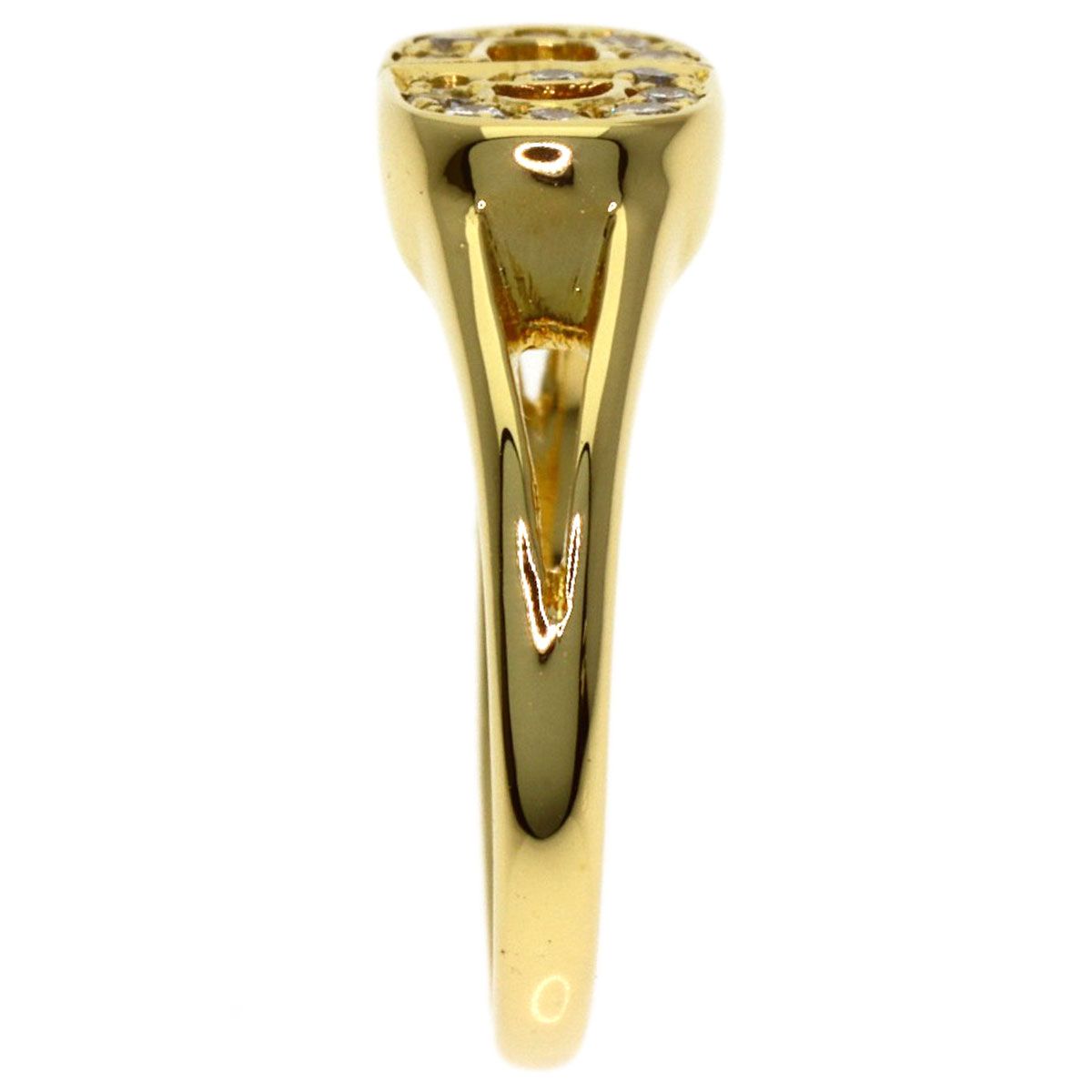 Dior Logo Diamond Ring 18k Yellow Gold — view 3