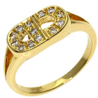 Dior Logo Diamond Ring 18k Yellow Gold — view 2