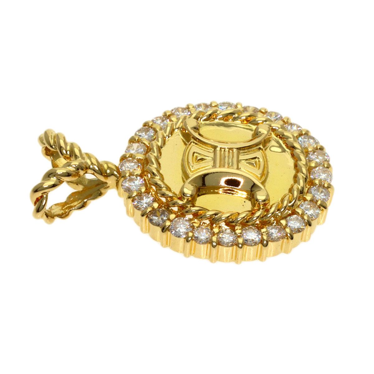 Celine Triomphe Diamond Pendant 18k Yellow Gold — view 3